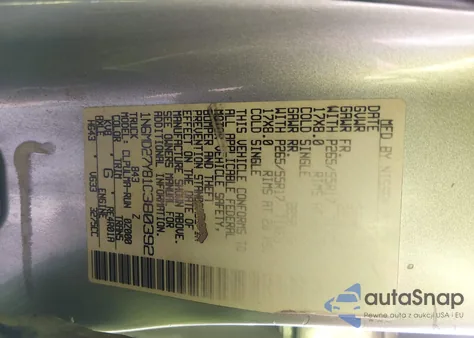 2001 Nissan Frontier Sc-V6 z USA, uszkodzony, nr VIN 1N6MD27Y81C380392